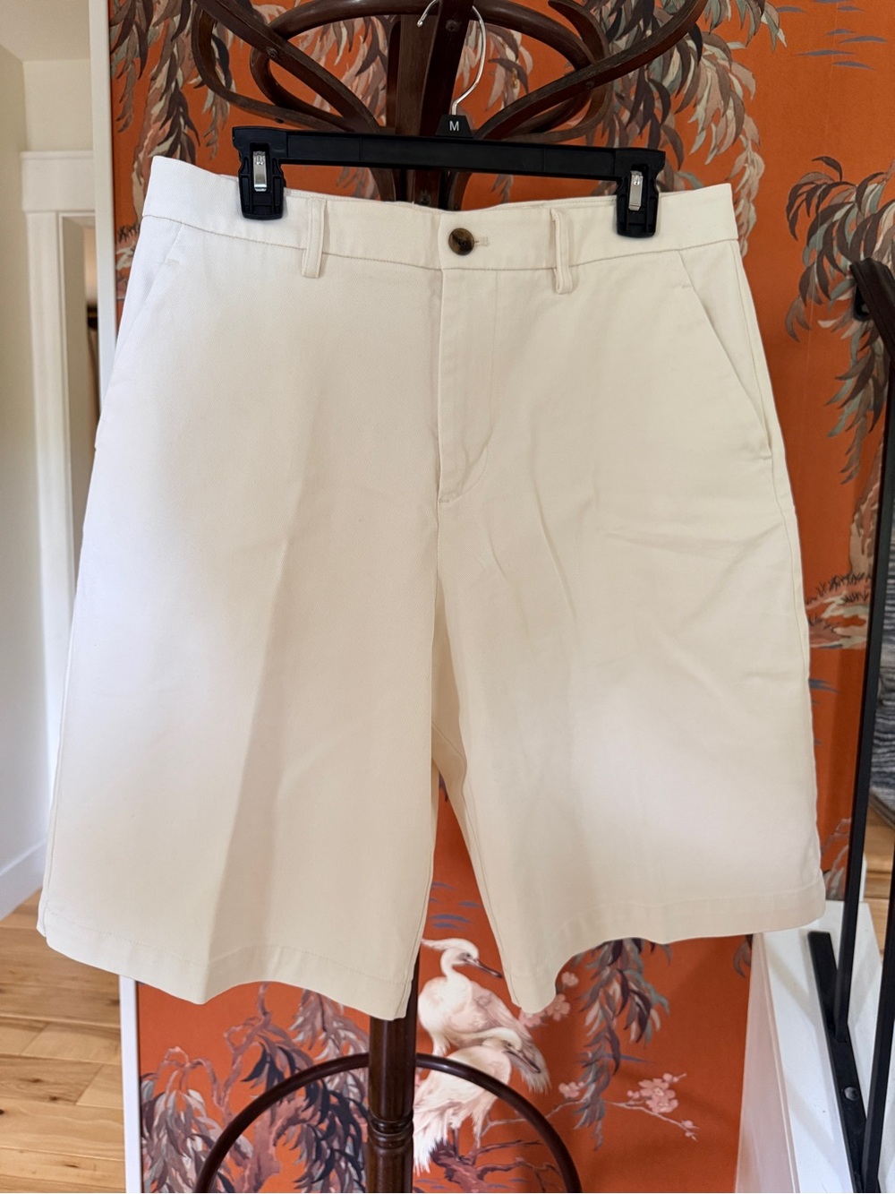 Women’s White Cotton Blend Shorts
